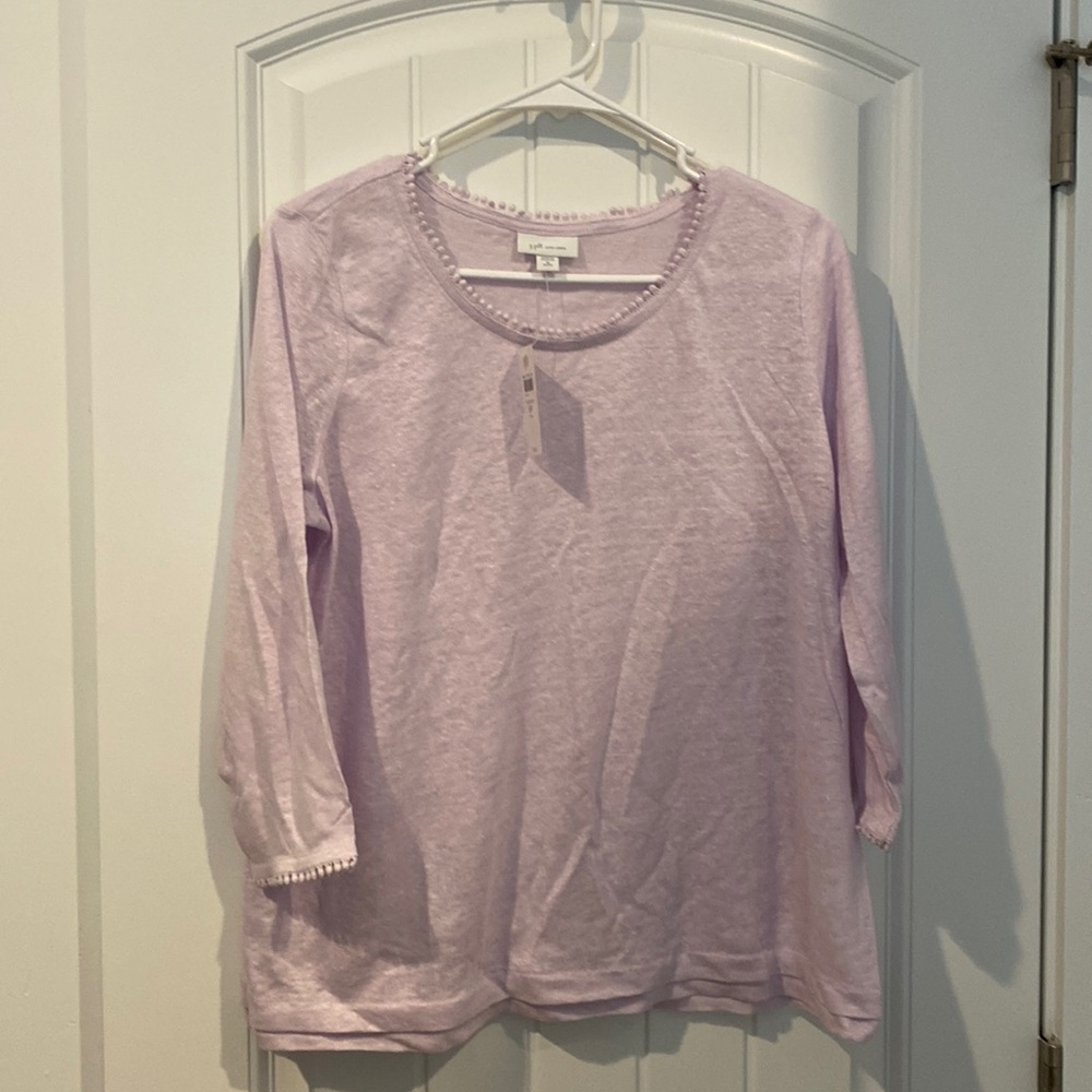 J.Jill Love Linen M petite 3/4 sleeve Linen Shirt